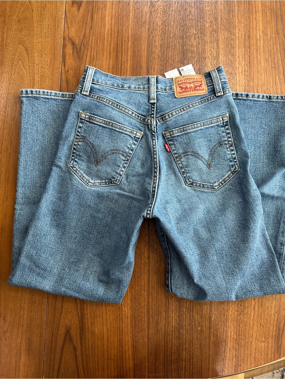 Levi's Ribcage Straight Ankle Denim Jeans Size 24 Button Fly Medium Wash - Picture 4 of 7